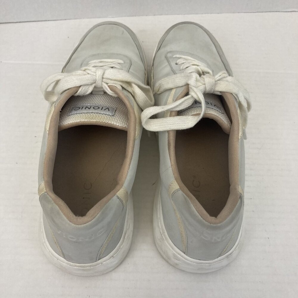 Vionic Elsa Shoes Womens Size 9 Light Gray Leather Comfort Sneakers Casual Low - Picture 8 of 16